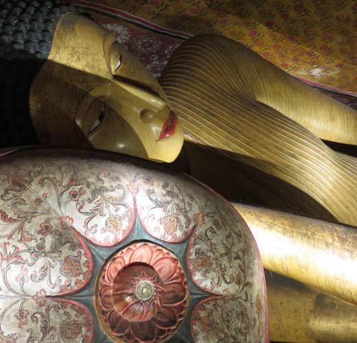 Lying Buddha in Dambulla cave temple, Sri Lanka