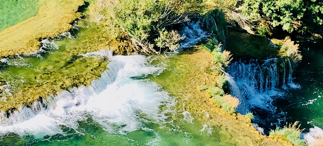 Waterfalls to turqouise pools in Krka National Park, Croatia