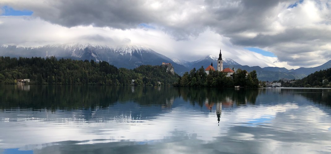 Dramatic view over Lake Bled, Slovenia